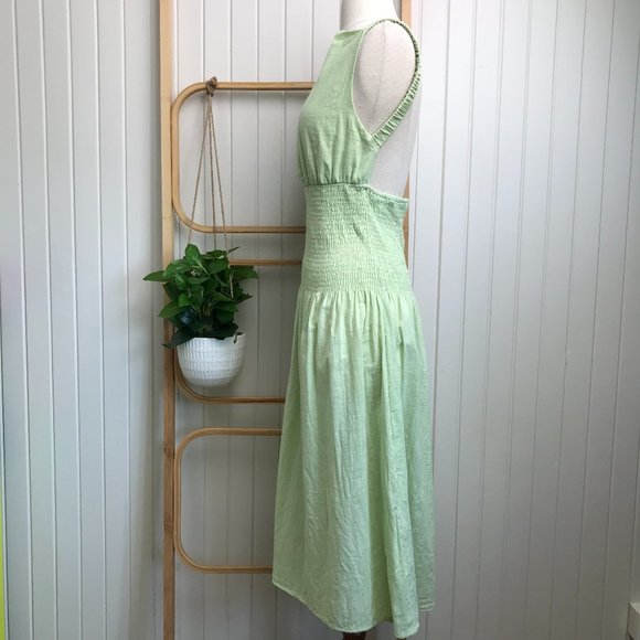 Reverse Green Sleeveless Elastic Waist Midi Dress - Picture 4 of 7